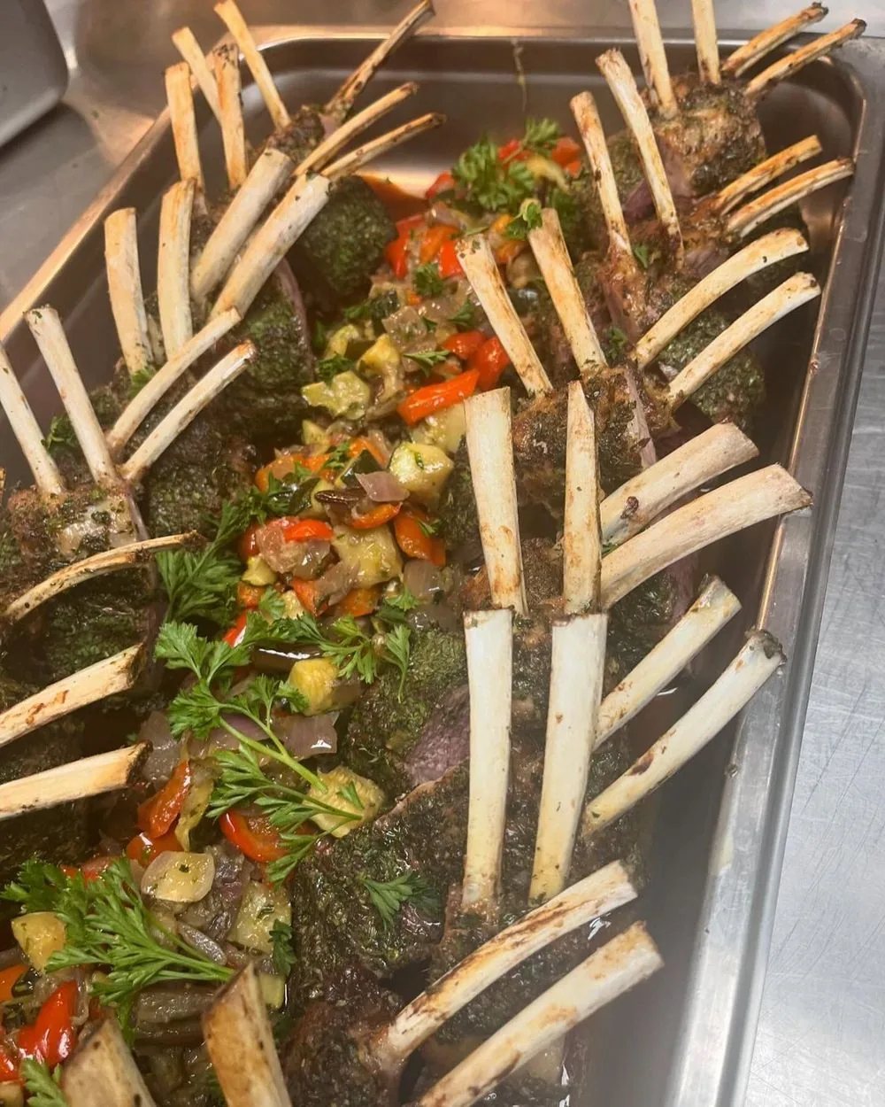 Fish dish with crisp toast points